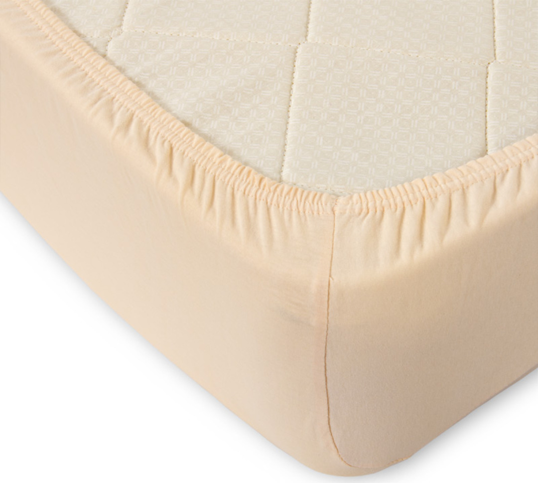 Простыня трикотажная на резинке 125гр борт 20 Текс-Дизайн 180*200, кремовый евро