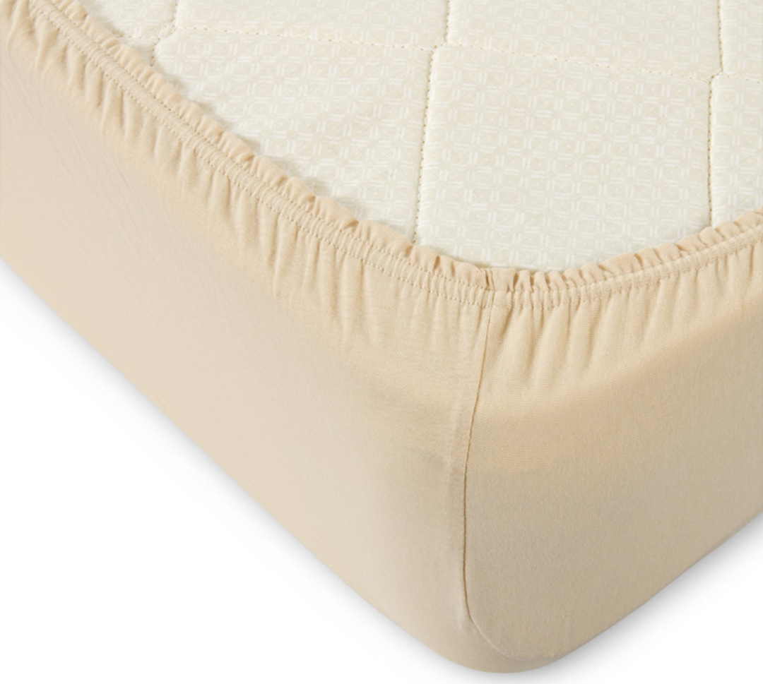 Простыня трикотажная на резинке 125гр борт 20 Текс-Дизайн 160*200, бежевый 2 спальный