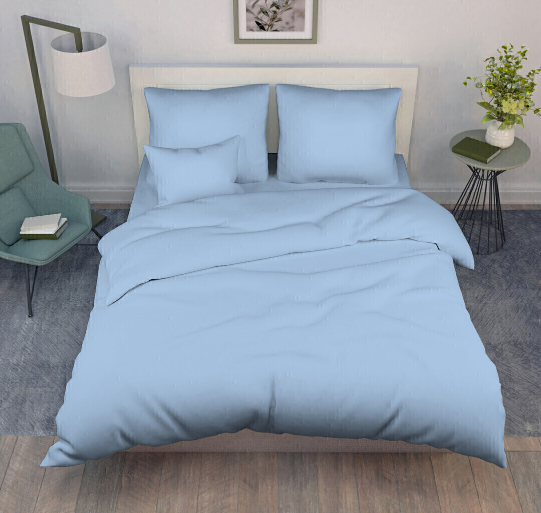 Пододеяльник 2сп поплин однотонный (175*210) Реноме 175*210, небесный (арт.02/109)