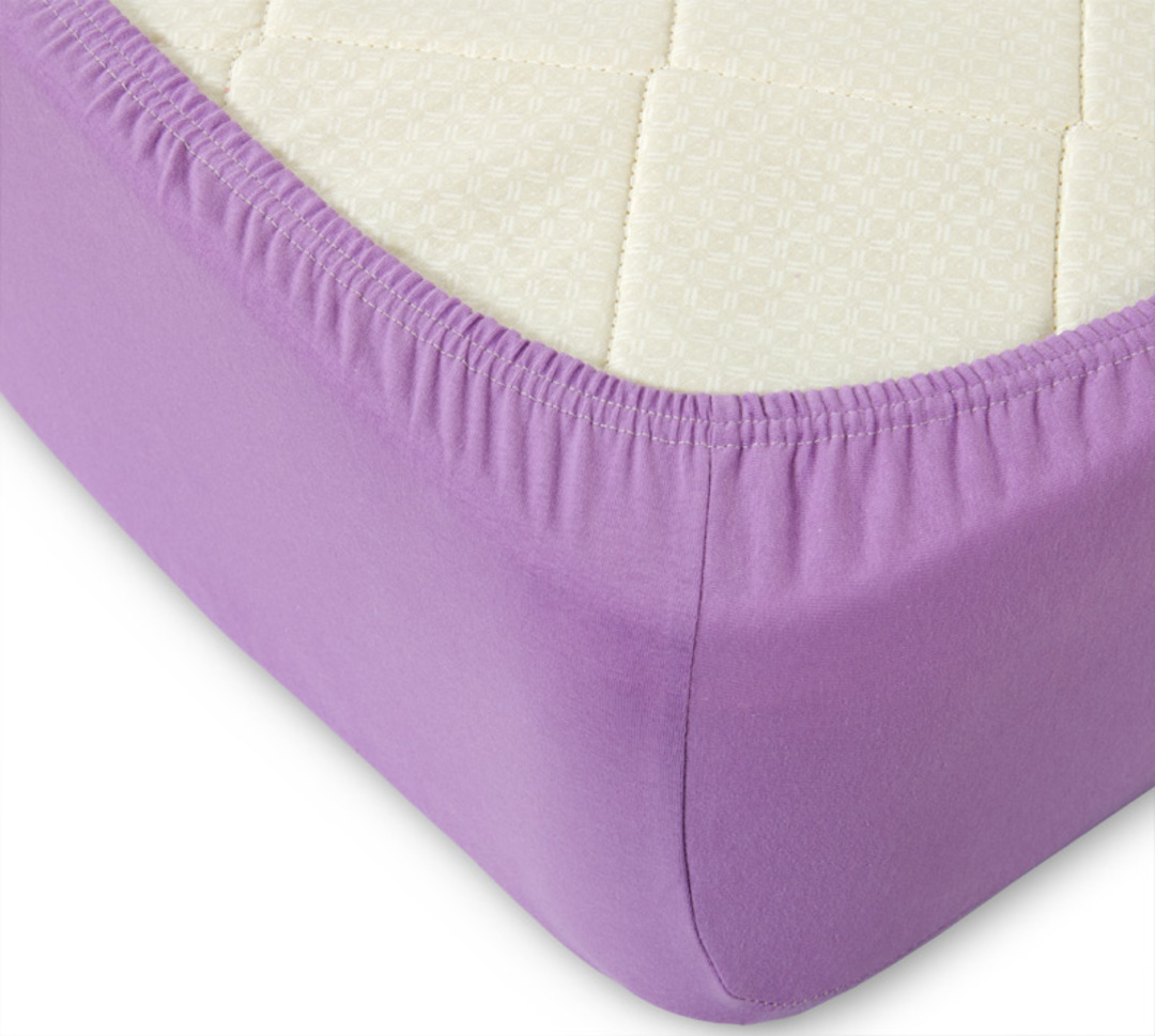 Простыня трикотажная на резинке 125гр борт 20 Текс-Дизайн 90*200, сиреневый 1.5 спальный