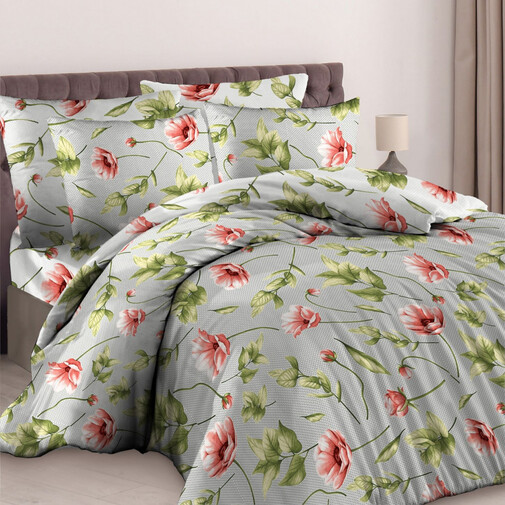 Пододеяльник 1,5сп бязь 125 (145*210) Реноме 10523-1 Маки на фактуре (арт.35/102)