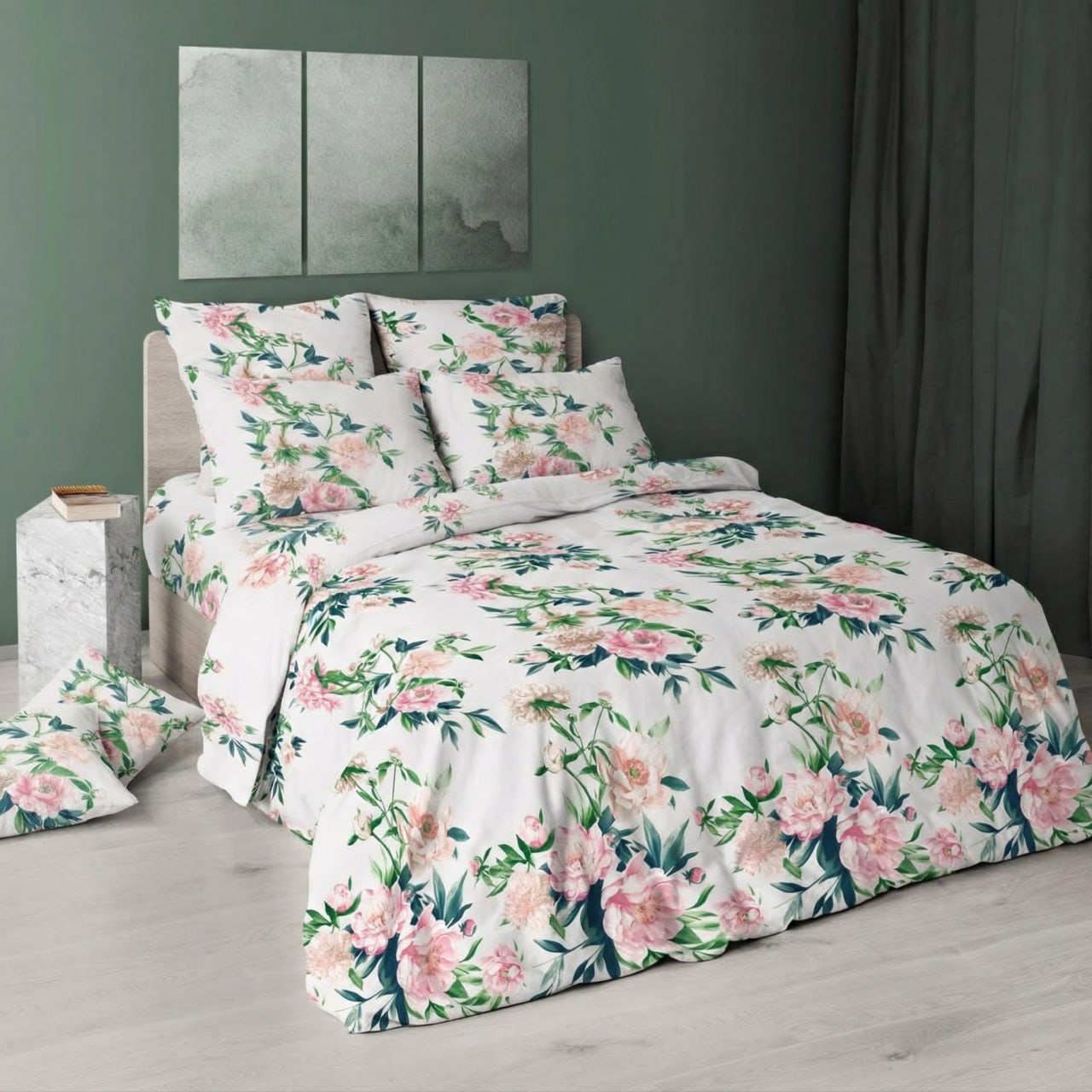 Пододеяльник евро (210*226) бязь Премиум Реноме 7241-2 Шелковая вуаль (арт.38/008)