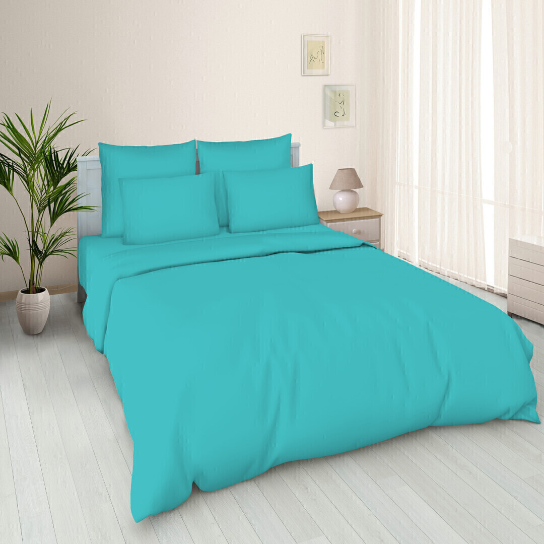 Простыня 1,5сп (150*220) поплин однотонный Реноме 150*220, тиффани (арт.02/105)