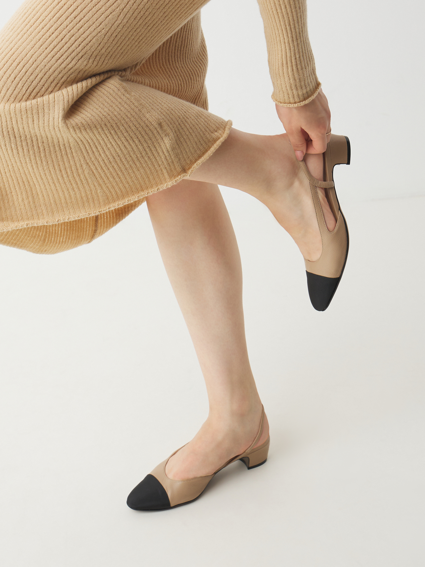 Женские туфли с открытой пяткой (слинг-бэк) TENDANCE 4685985, темно-бежевый