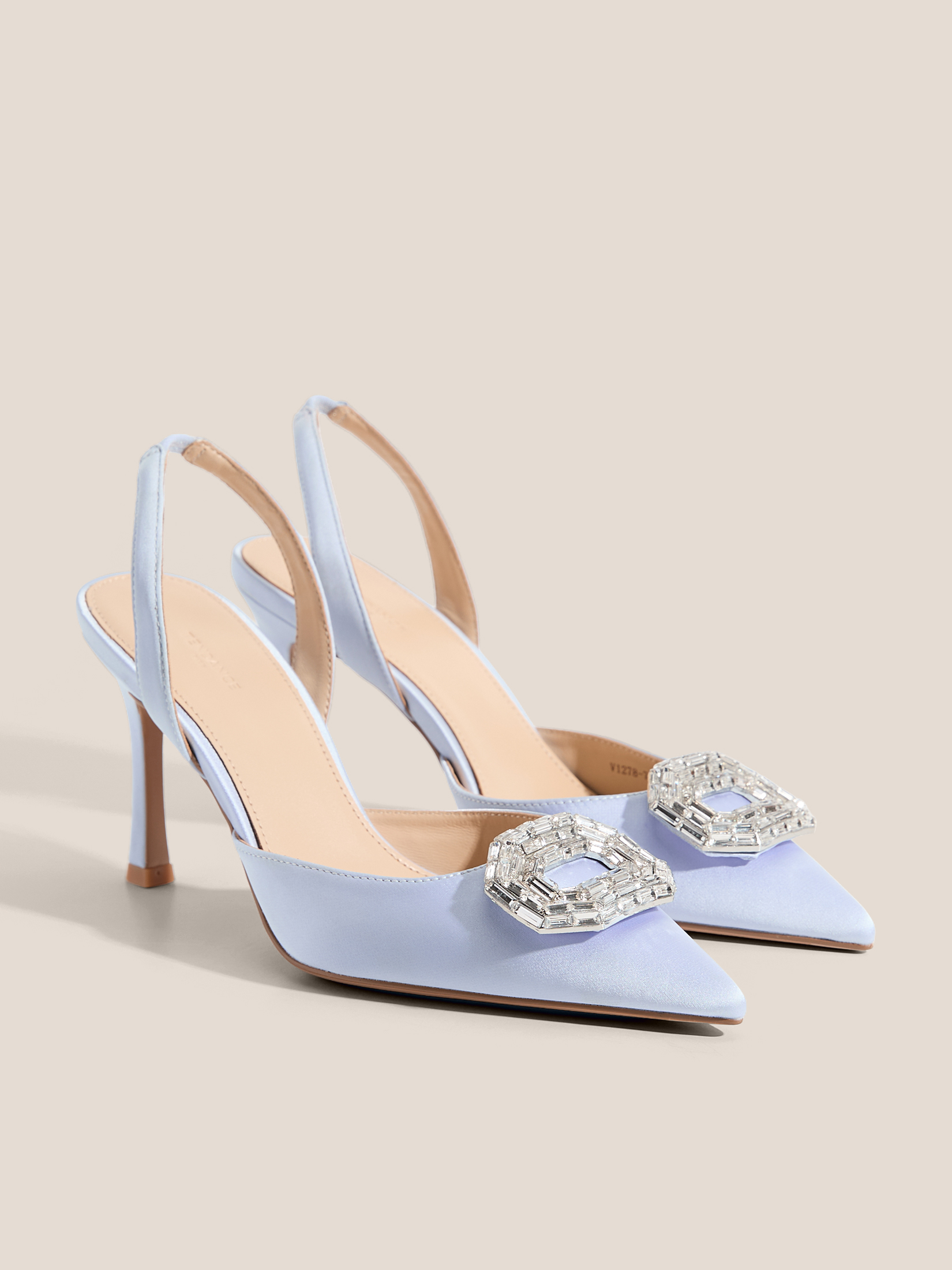 Женские туфли с открытой пяткой (слинг-бэк) TENDANCE 3720652, серо-голубой