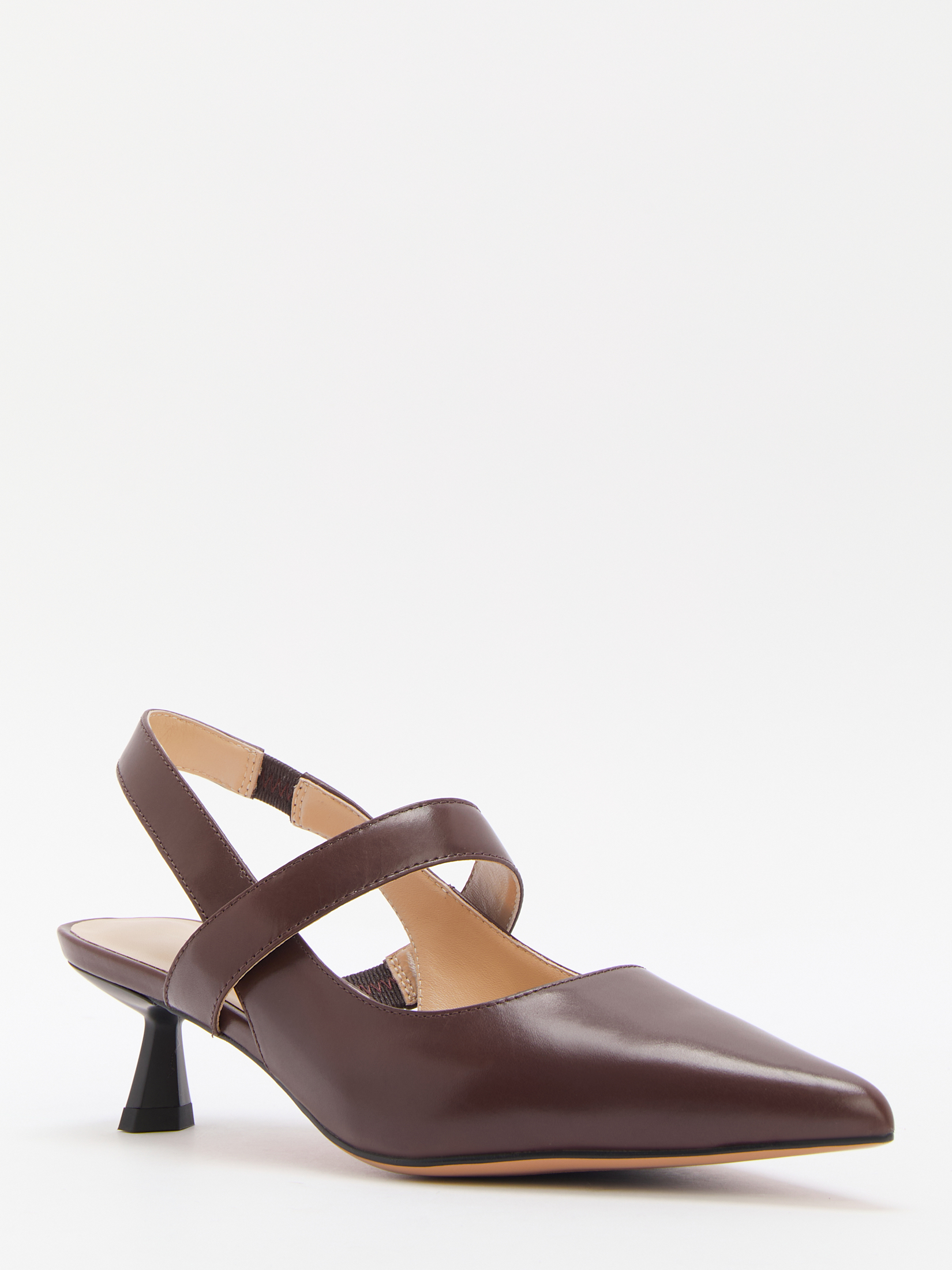 Женские туфли с открытой пяткой (слинг-бэк) TENDANCE 4483813, темно-коричневый