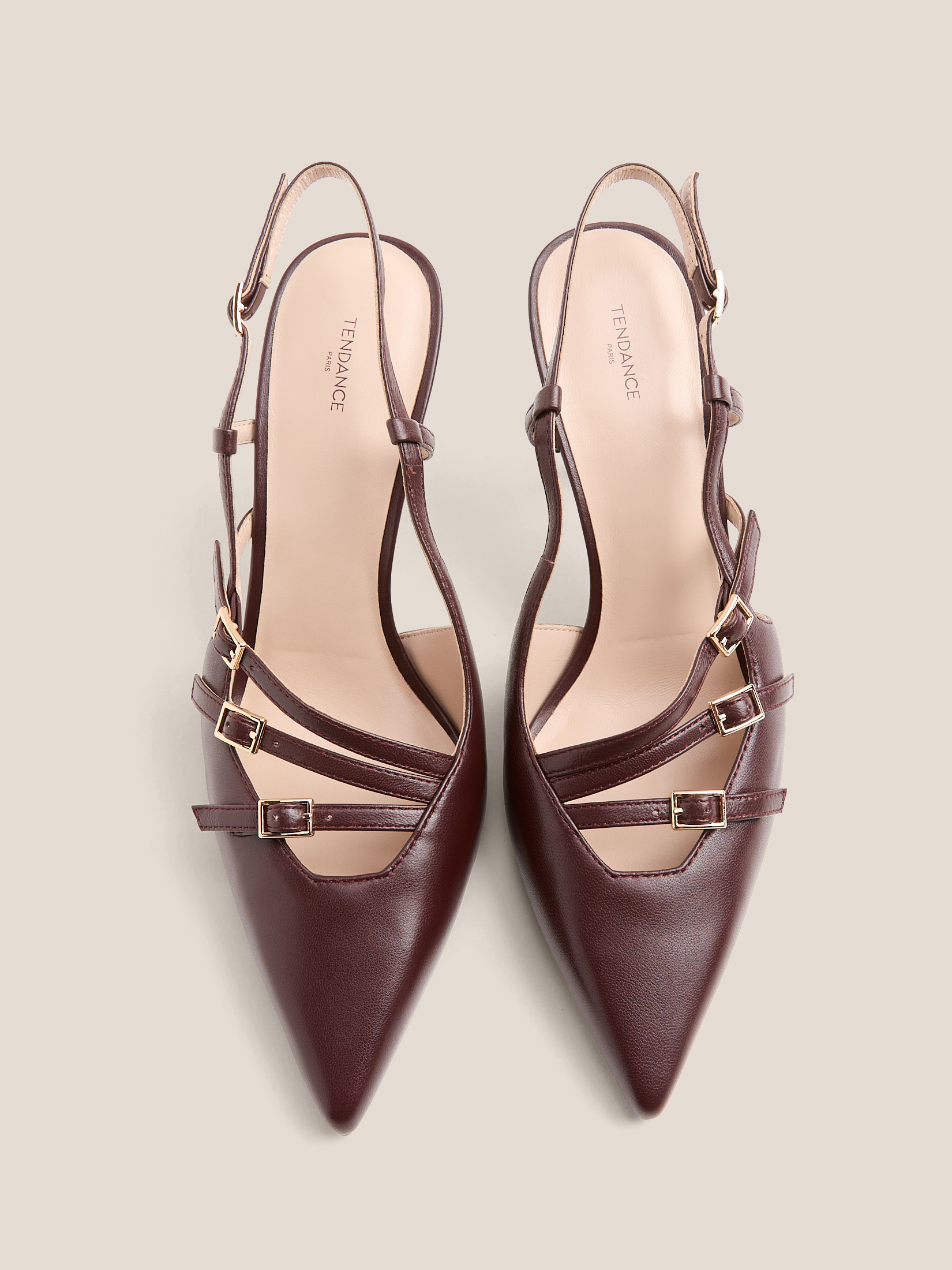 Женские туфли с открытой пяткой (слинг-бэк) TENDANCE 4343558, каштановый