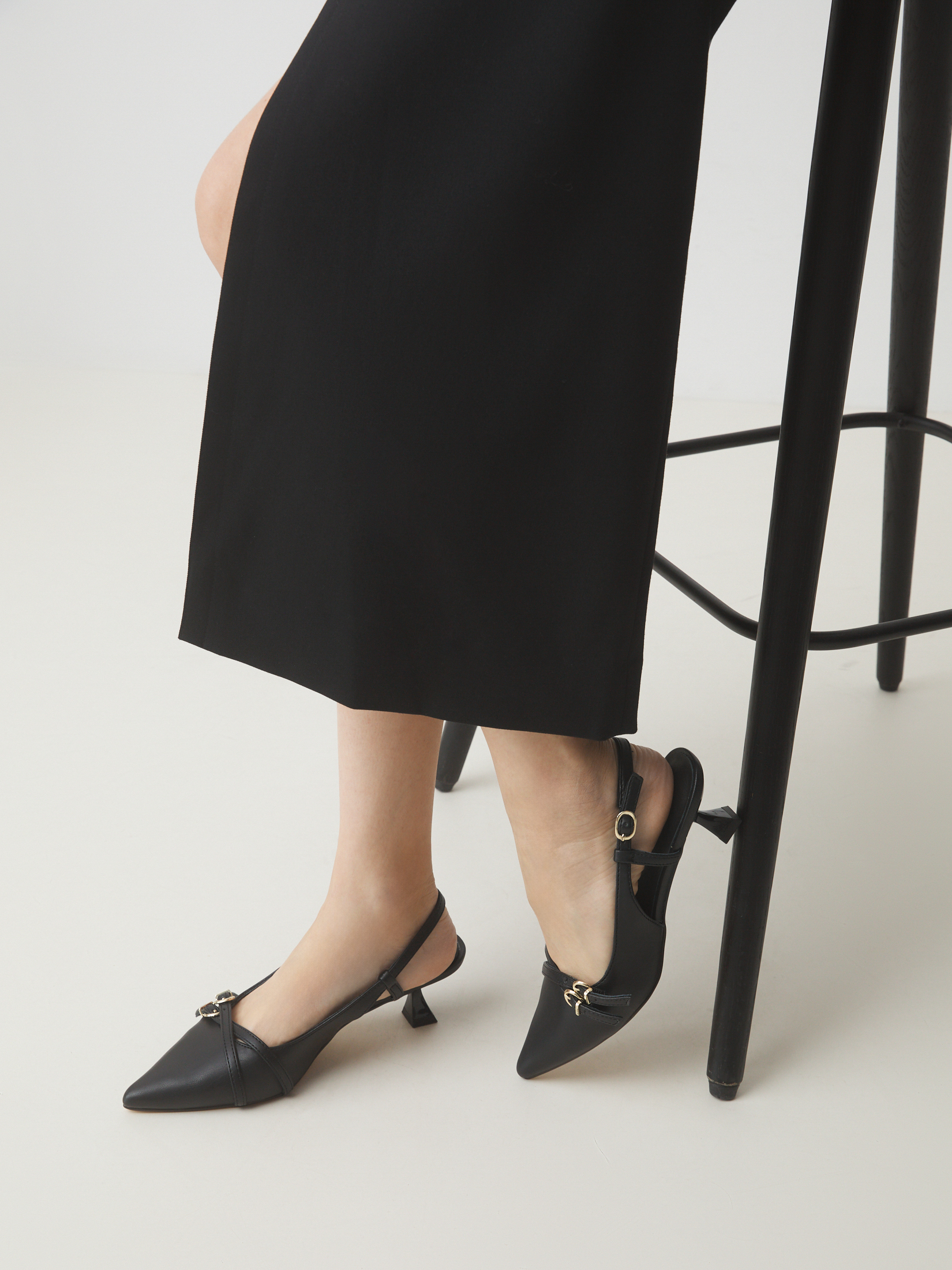 Женские туфли с открытой пяткой (слинг-бэк) TENDANCE 4370444, черный