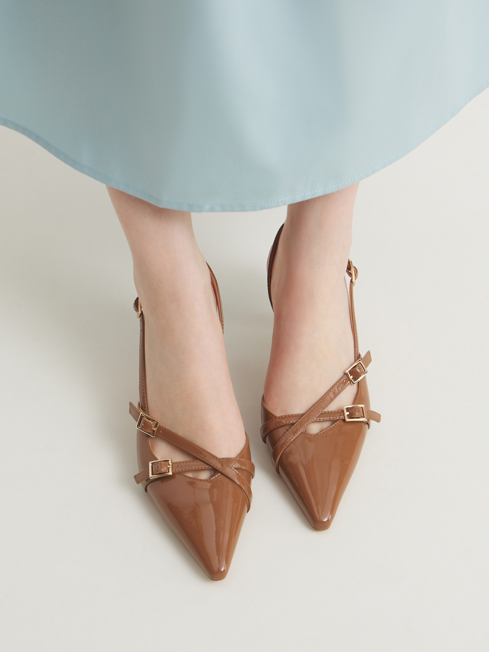 Женские туфли с открытой пяткой (слинг-бэк) TENDANCE 4626802, светло-коричневый