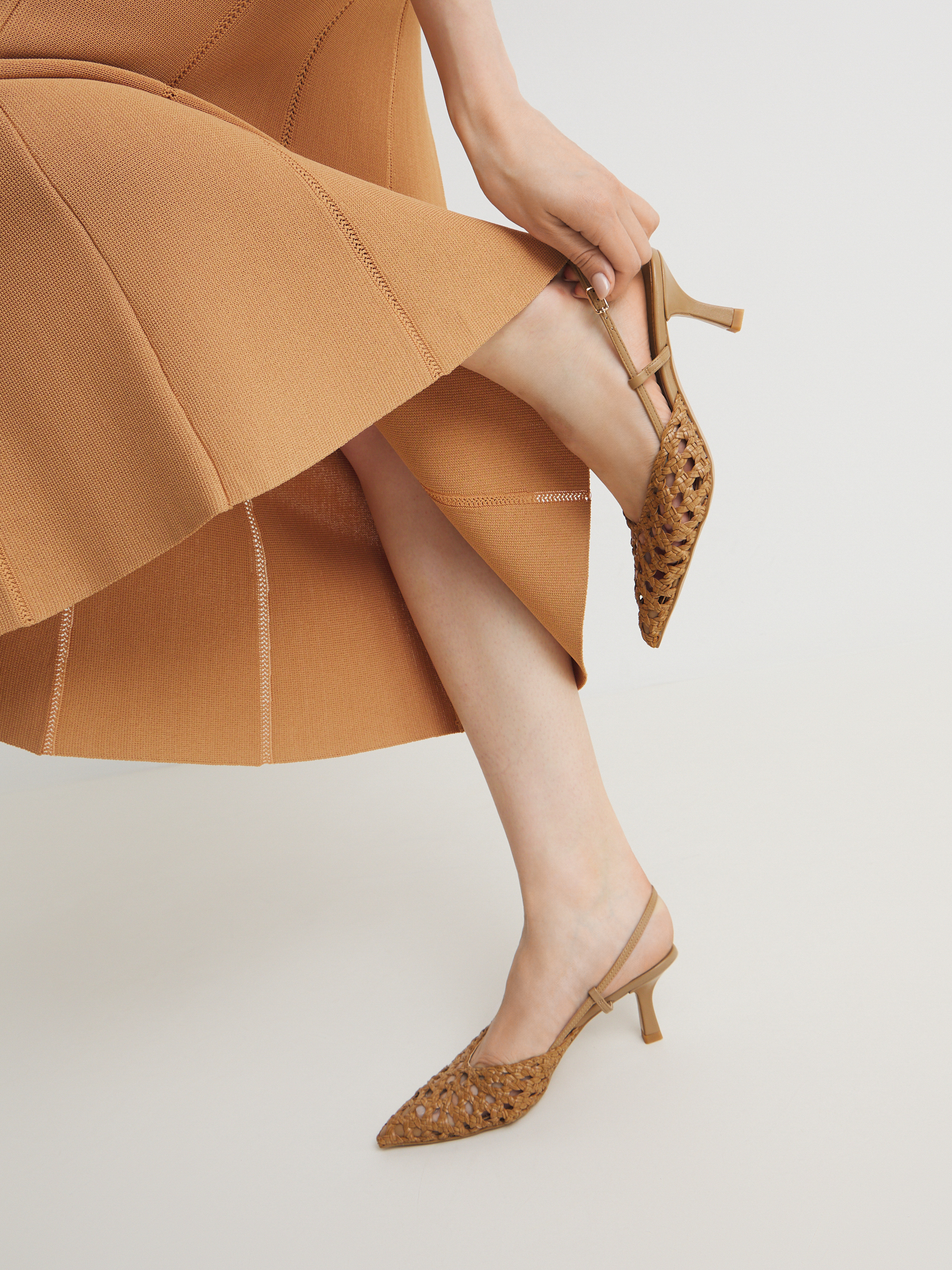 Женские туфли с открытой пяткой (слинг-бэк) TENDANCE 4469767, темно-бежевый