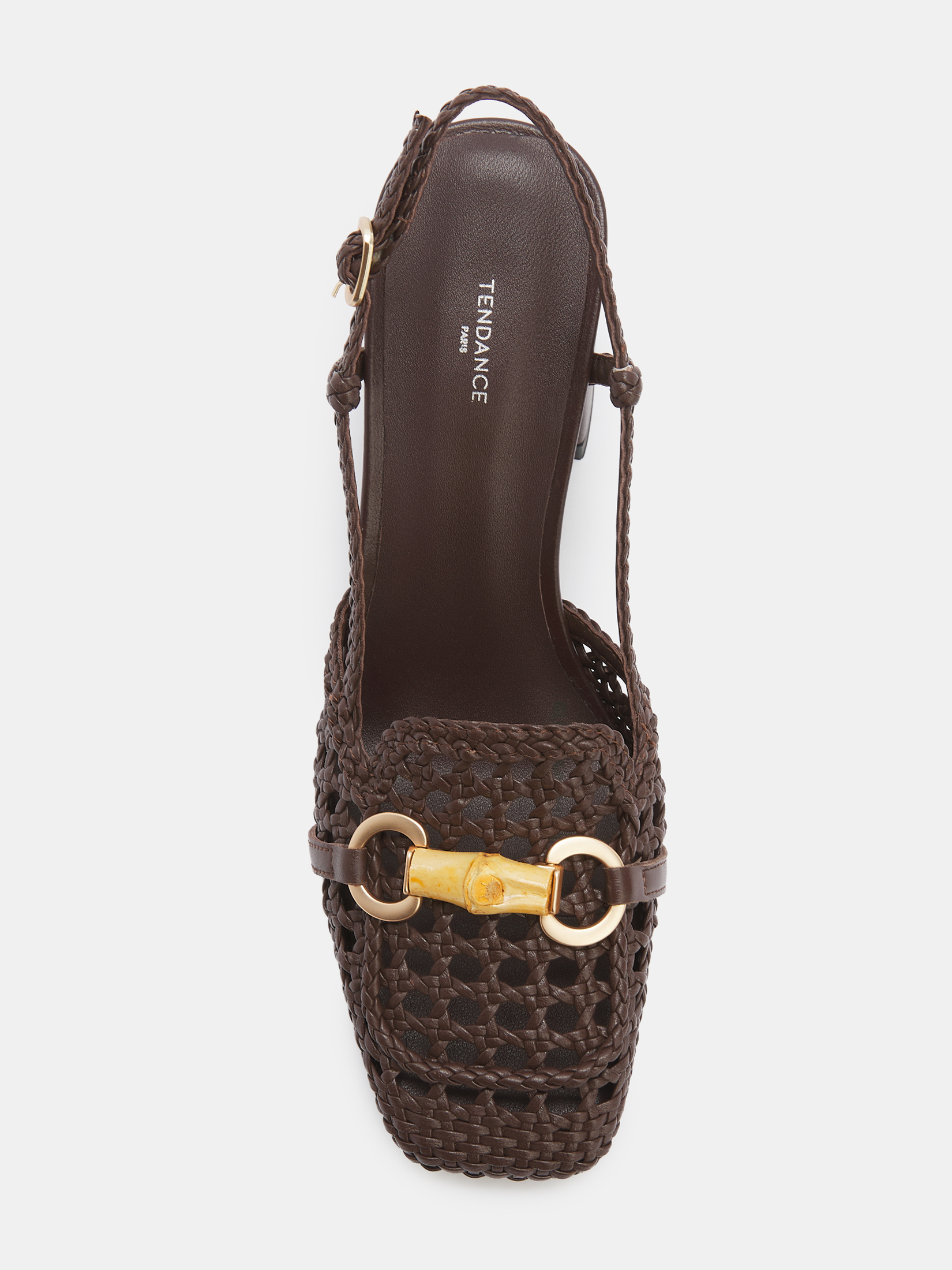 Женские туфли с открытой пяткой (слинг-бэк) TENDANCE 4484361, темно-коричневый