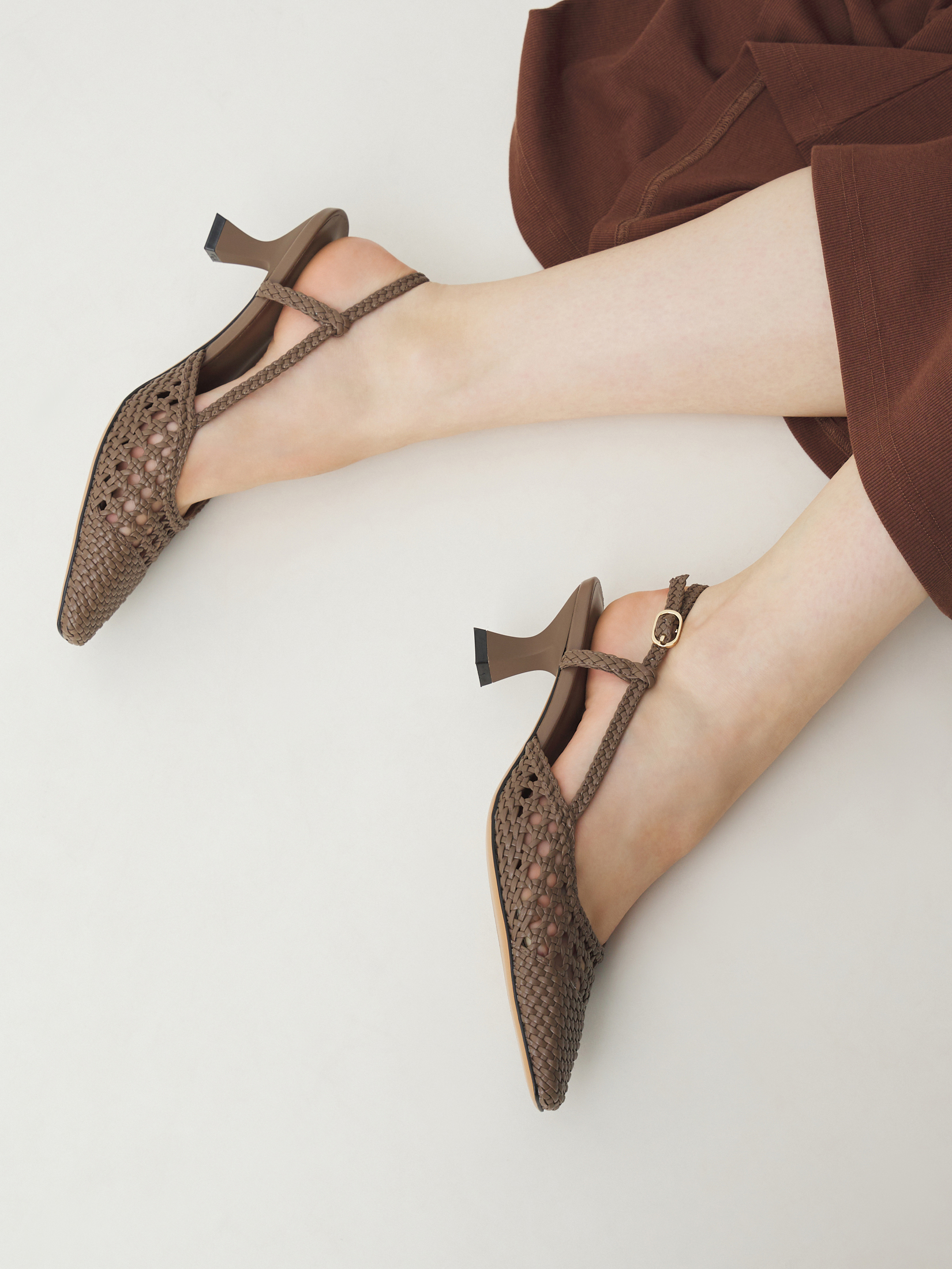 Женские туфли с открытой пяткой (слинг-бэк) TENDANCE 4685969, серо-коричневый