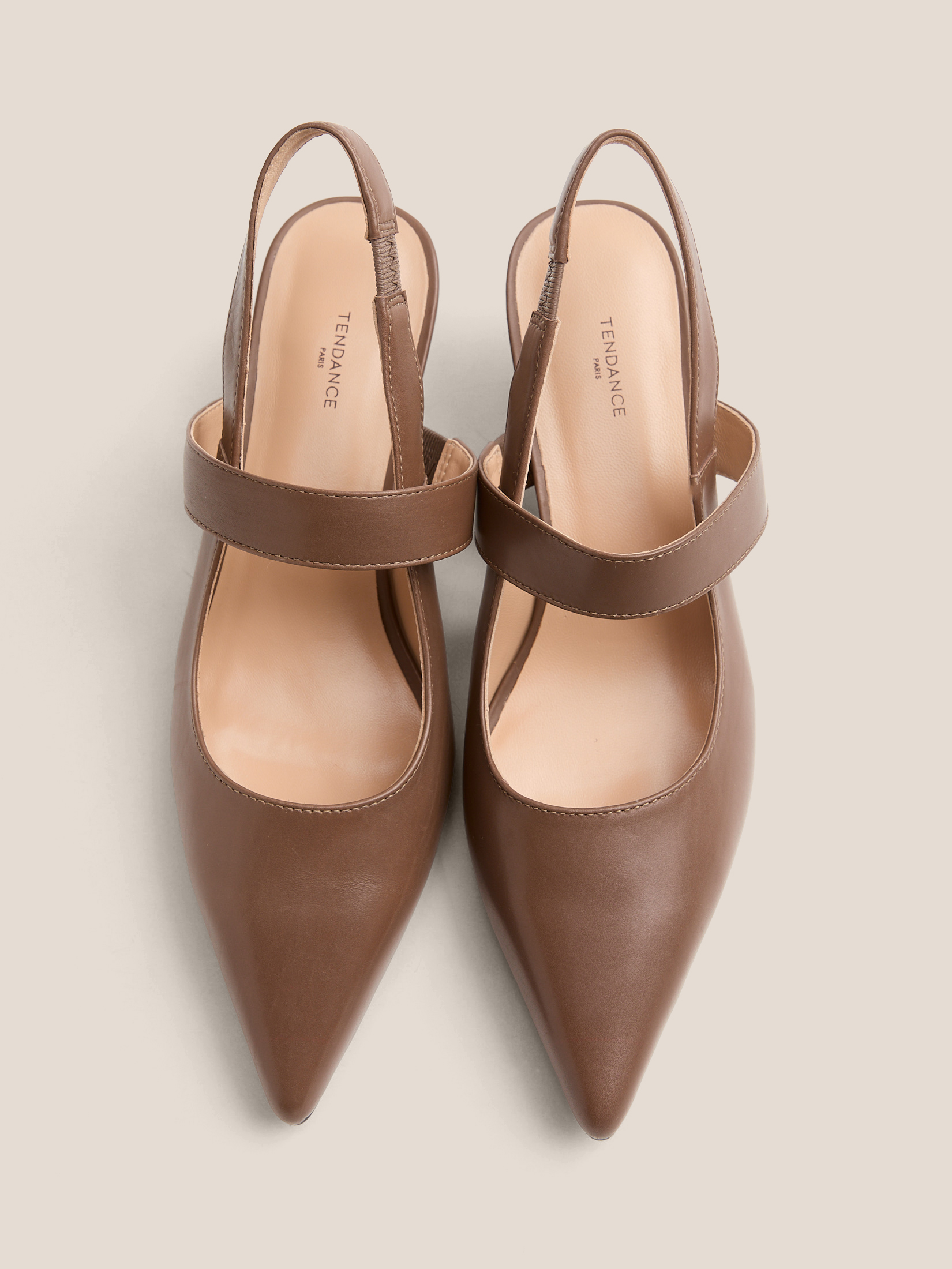 Женские туфли с открытой пяткой (слинг-бэк) TENDANCE 4483799, коричневый