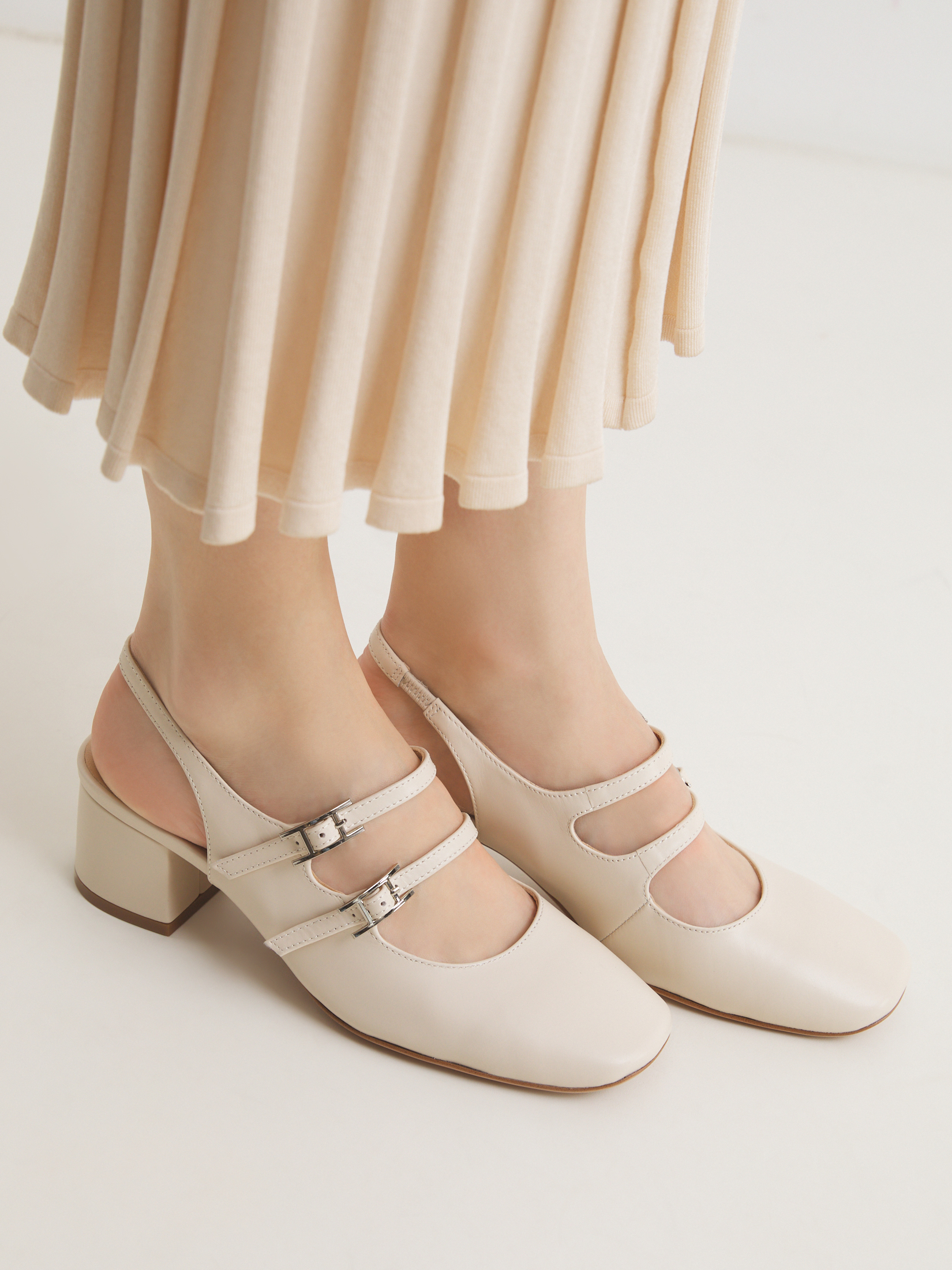 Женские туфли с открытой пяткой (слинг-бэк) TENDANCE 4483828, молочно-белый