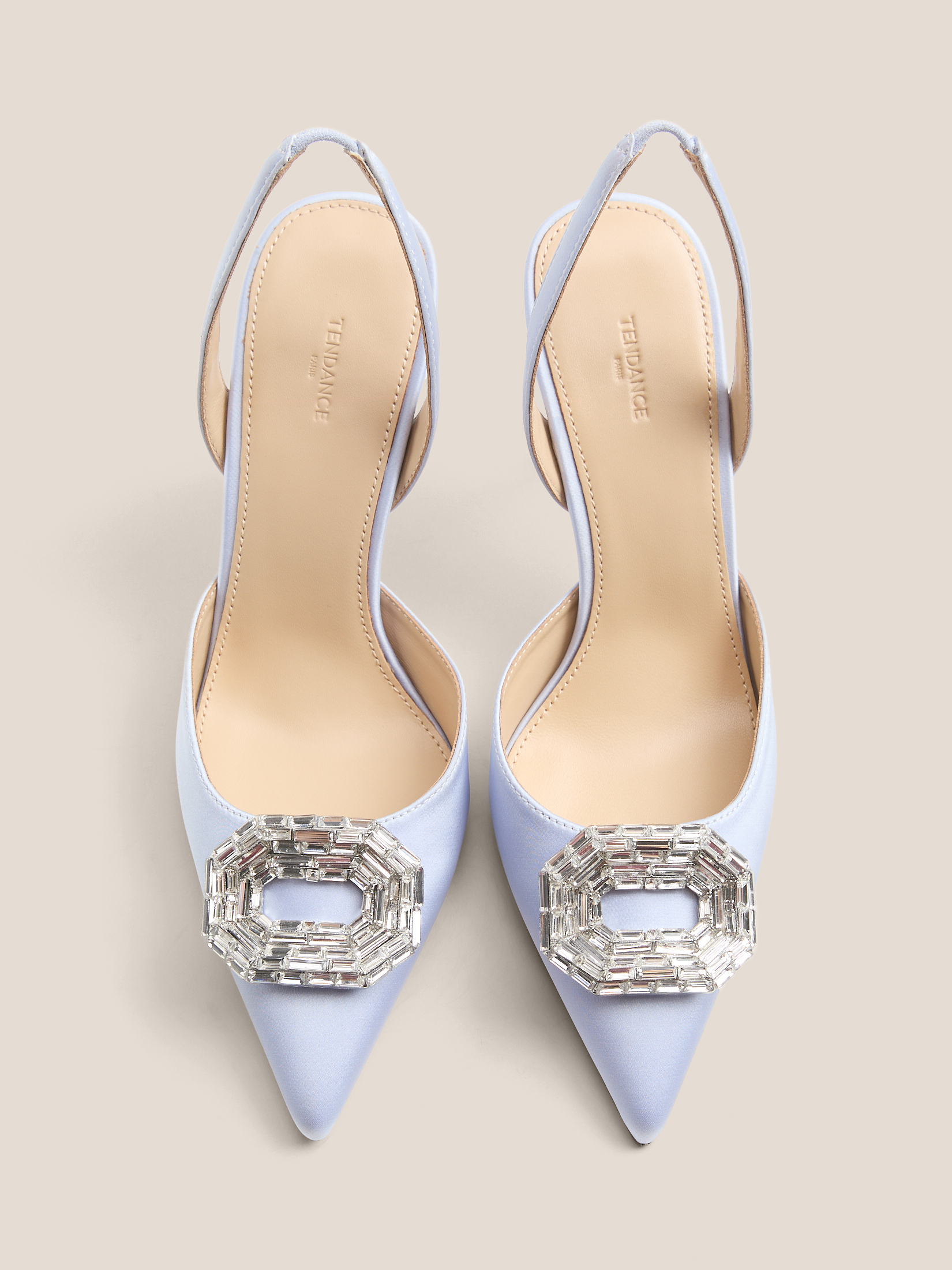 Женские туфли с открытой пяткой (слинг-бэк) TENDANCE 3720652, серо-голубой