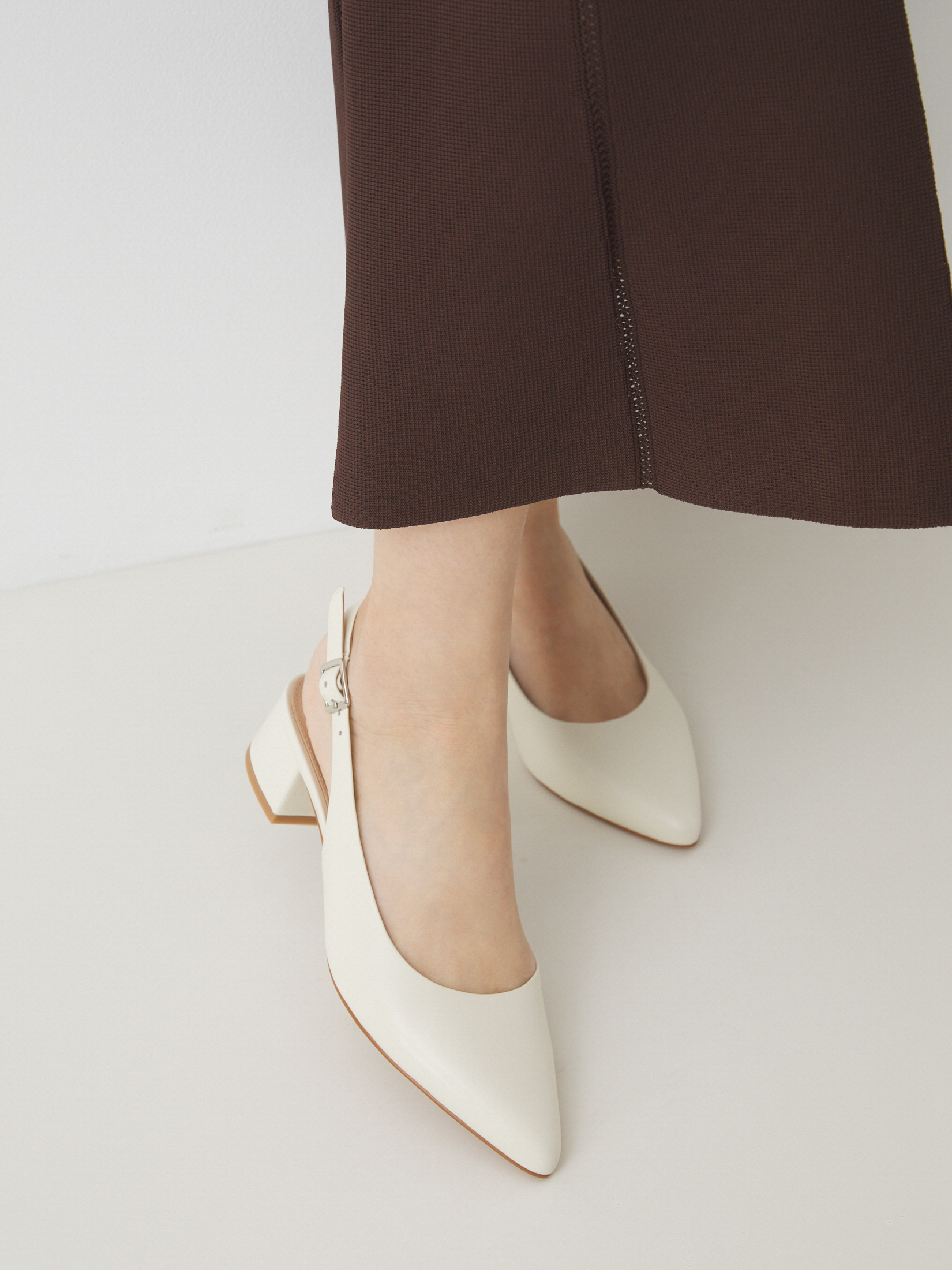 Женские туфли с открытой пяткой (слинг-бэк) TENDANCE 4476796, молочно-белый