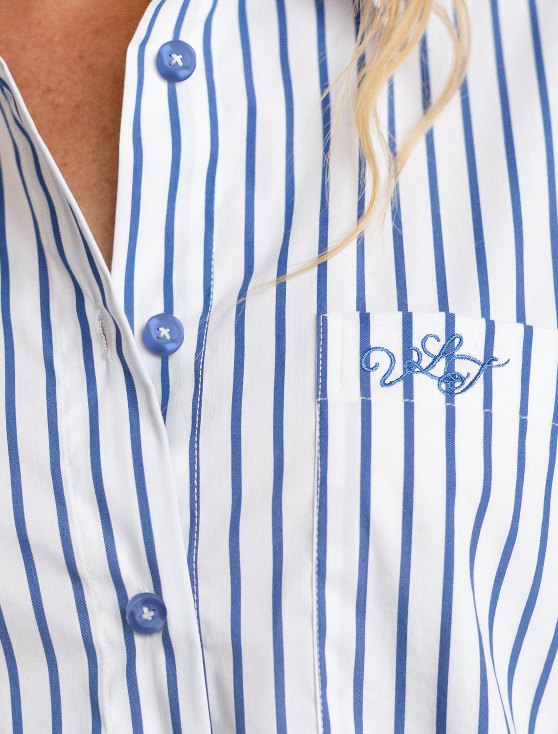 Блузка свободного силуэта в полоску из эластичного хлопка