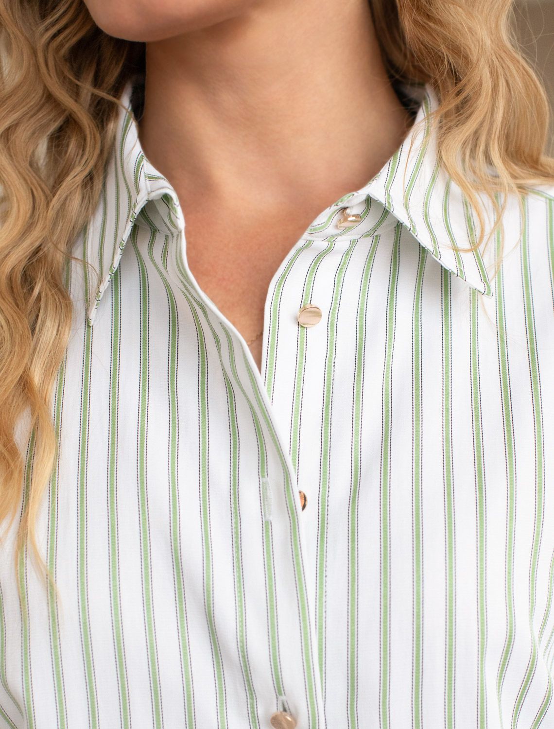 Блузка свободного силуэта в тонкую полоску из эластичного хлопка