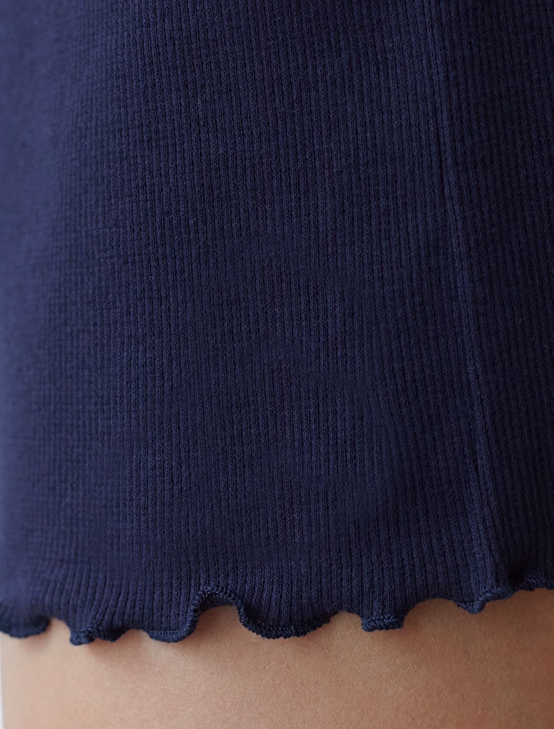 Топ с U вырезом из эластичного трикотажа кашкорсе D43.232 т.синий