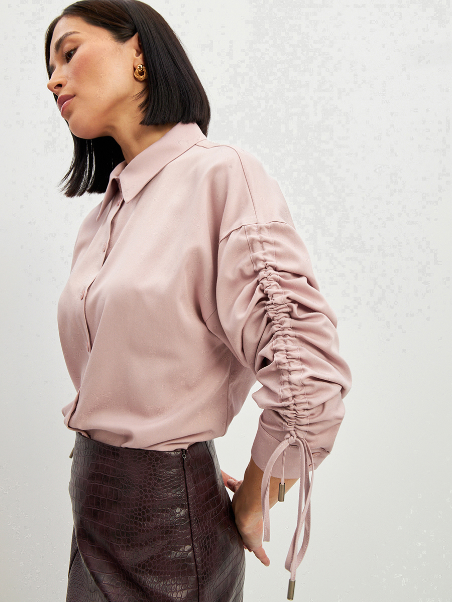 Блузка тонкая джинса OD-858-1 пудра OD-858-1