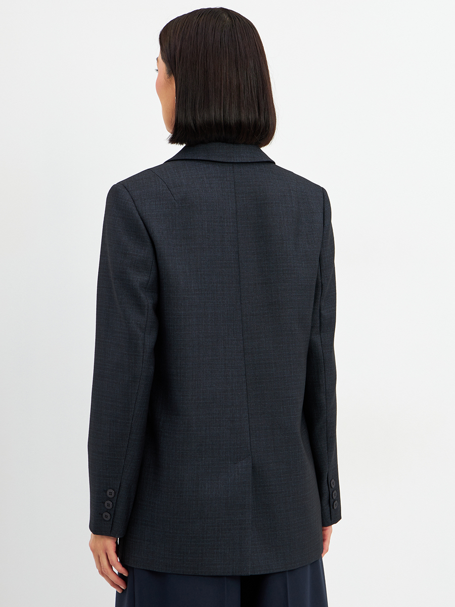 Жакет жакет из костюмной ткани OD-978-1 серо- синий