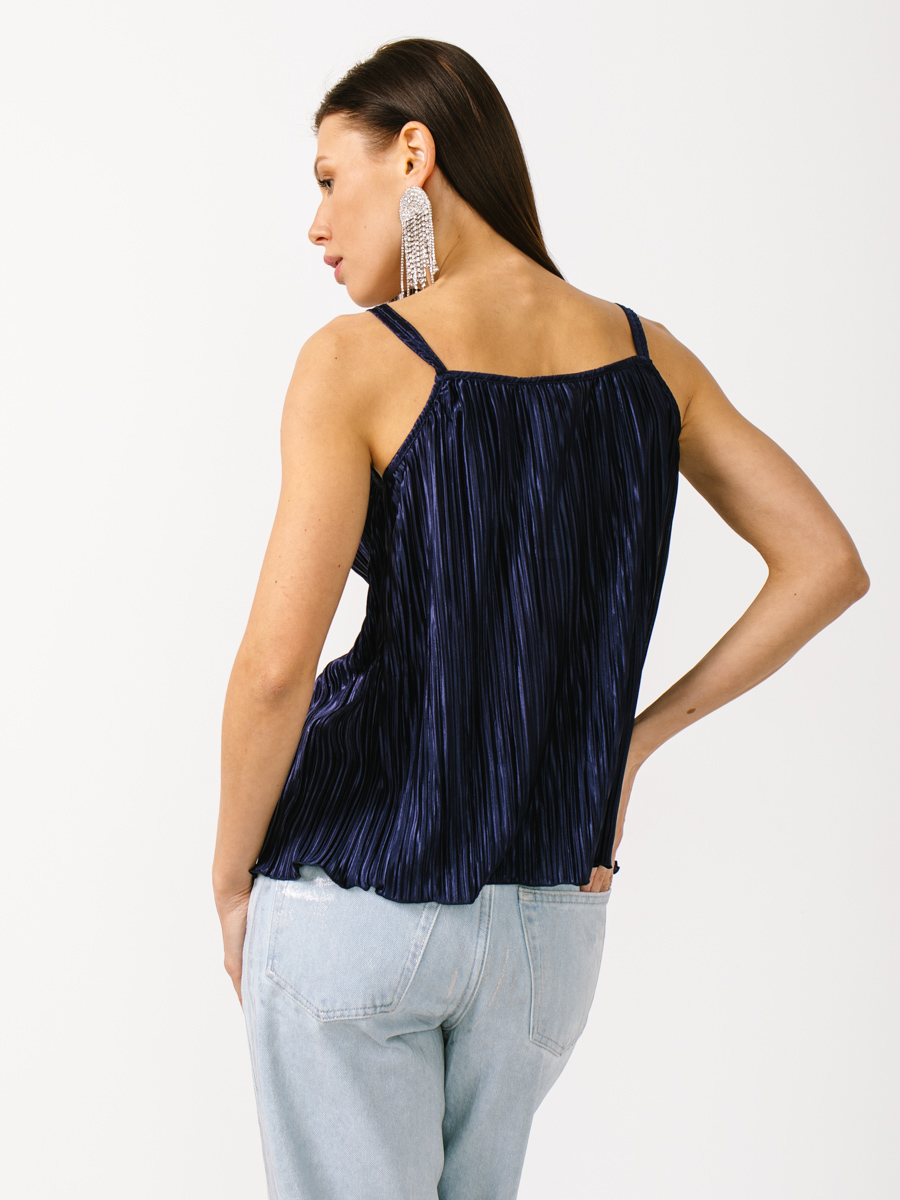 Топ из атласной ткани-плиссе OD-127-3