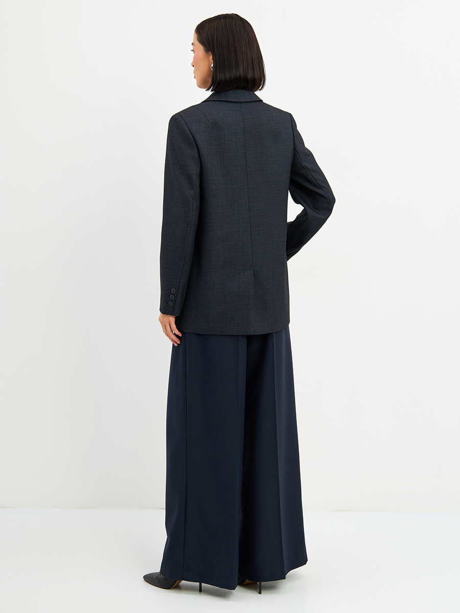 Жакет жакет из костюмной ткани OD-978-1 серо- синий