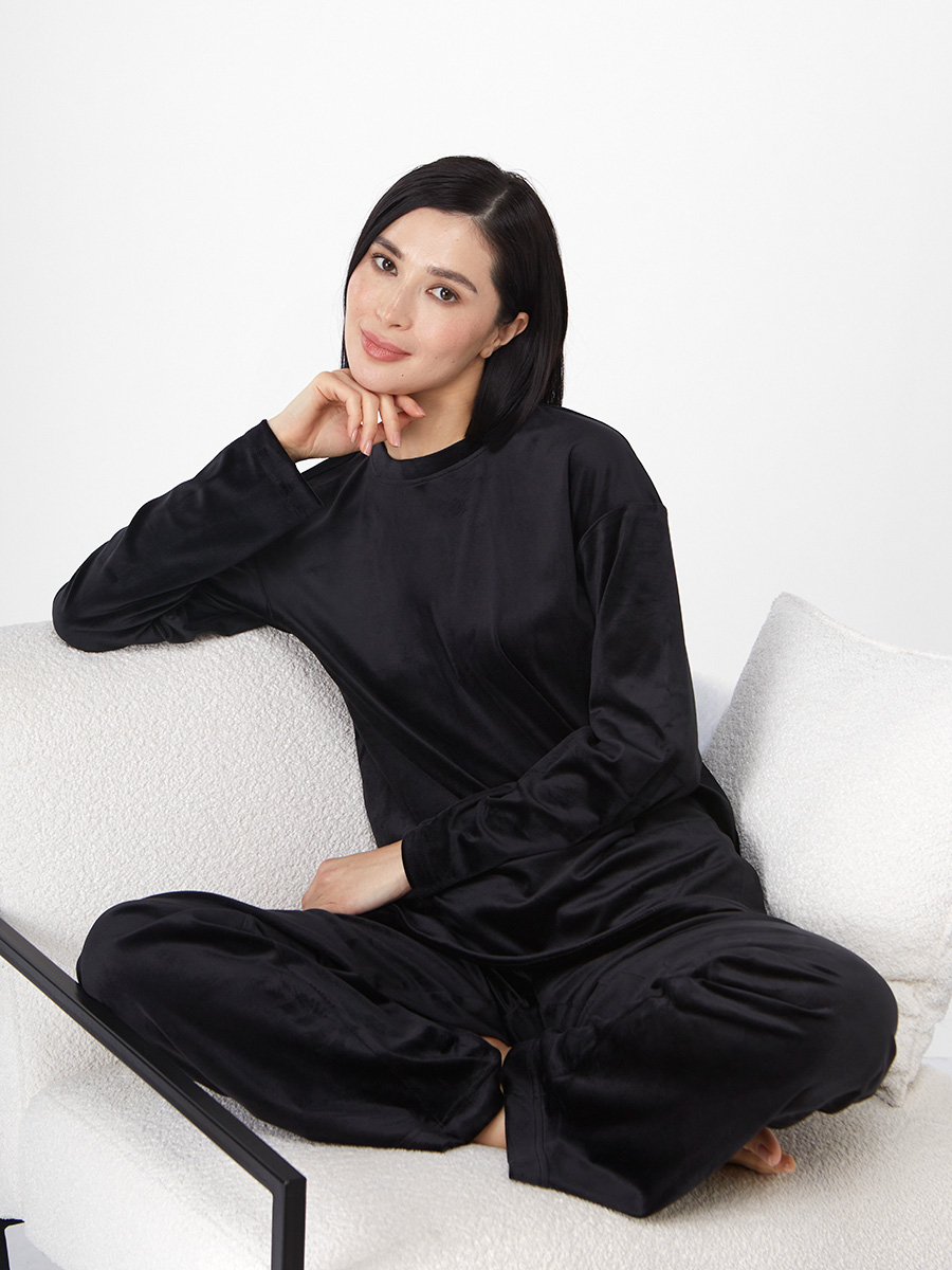 Костюм из велюра OD-742-5 черный OD-742-5