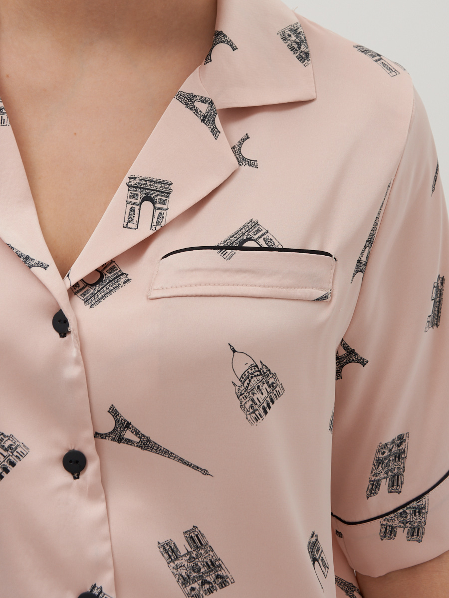 Костюм из армани-шелка с шортами и рубашкой OD-687/688-3