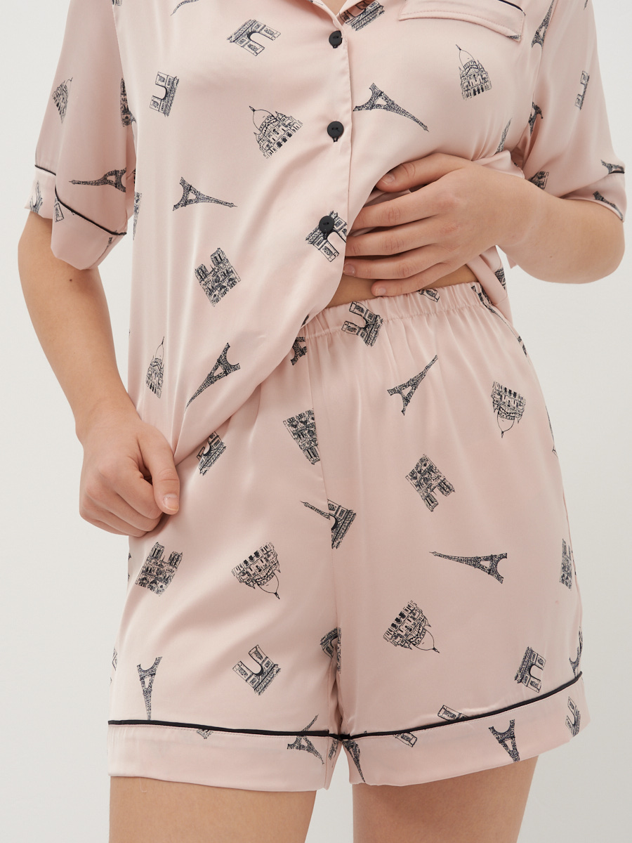 Костюм из армани-шелка с шортами и рубашкой OD-687/688-3