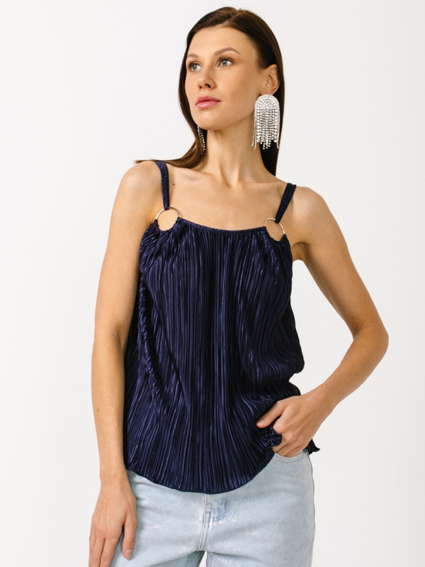 Топ из атласной ткани-плиссе OD-127-3