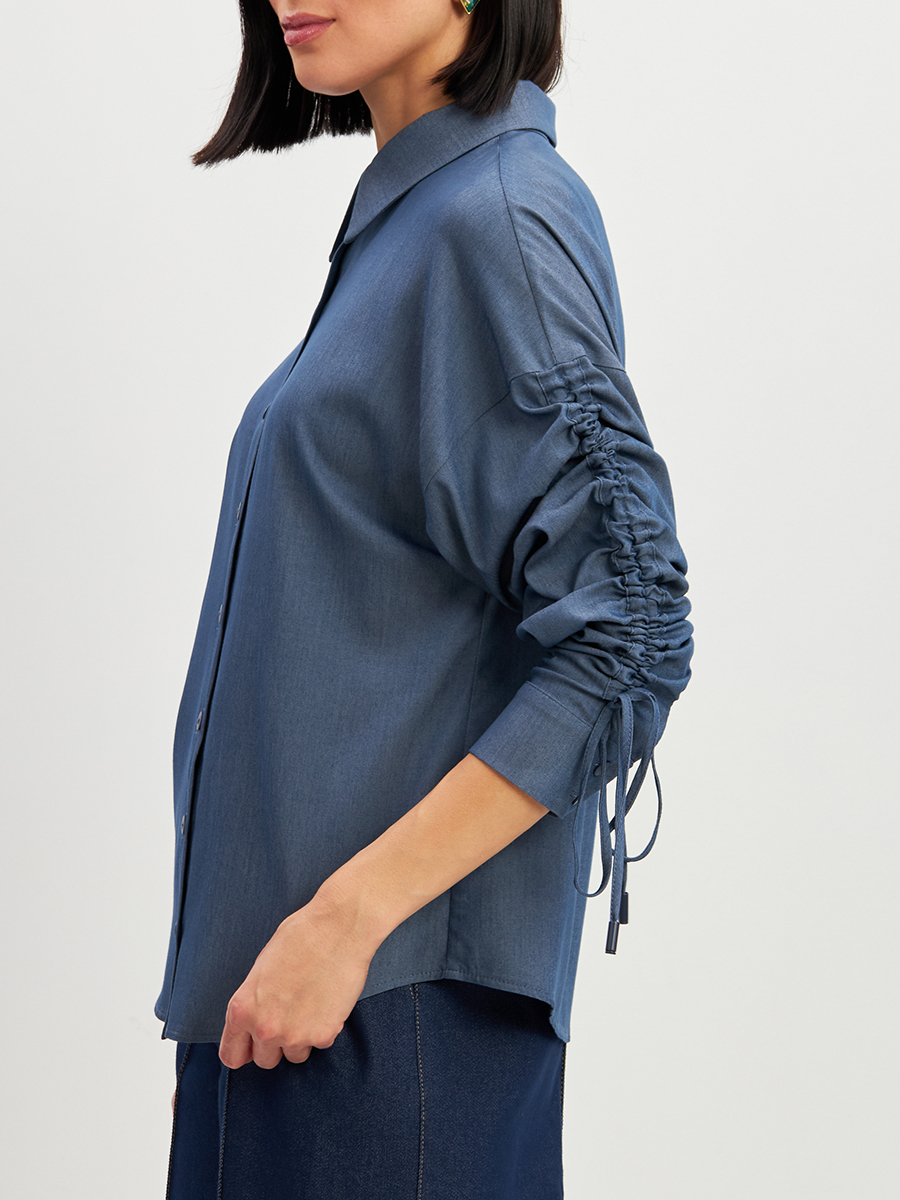 Блузка тонкая джинса OD-858-4 темный джинс OD-858-4