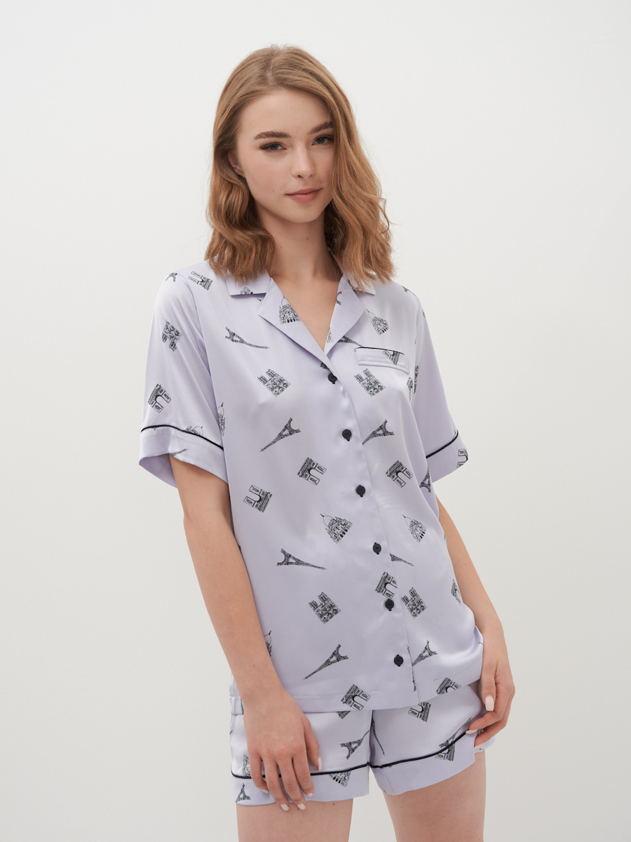 Костюм из армани-шелка с шортами и рубашкой OD-687/688-4