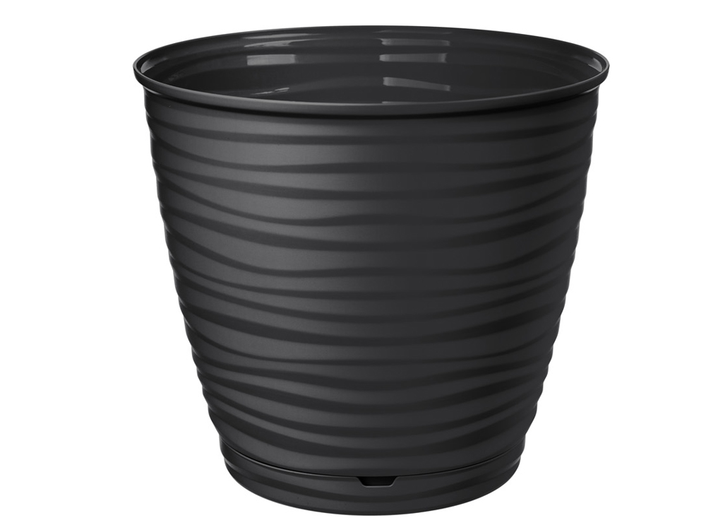 Горшок цветочный Saffron 2,6л d177мм с поддоном, черный