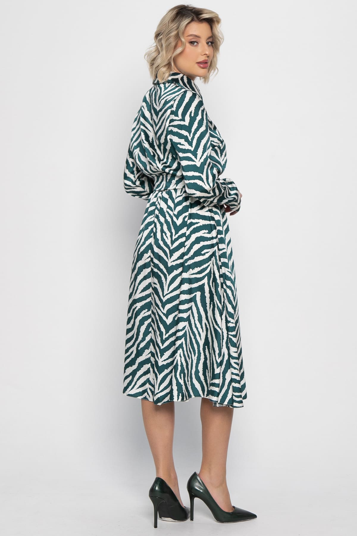 Платье Морена (бело-зеленое) П14969-45М