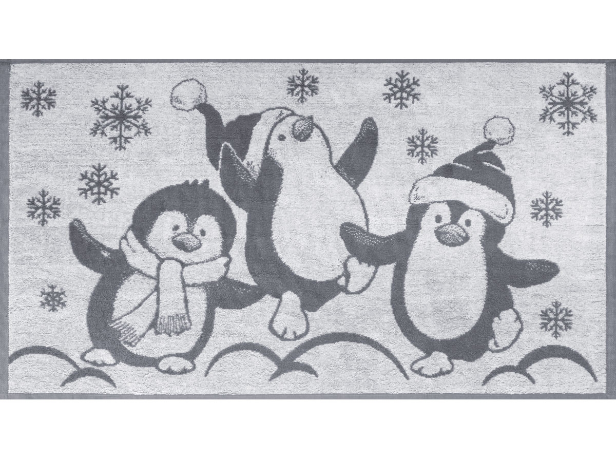 Полотенце махровое 6с103.412ж1 Пингвины(графит5) 0х90см