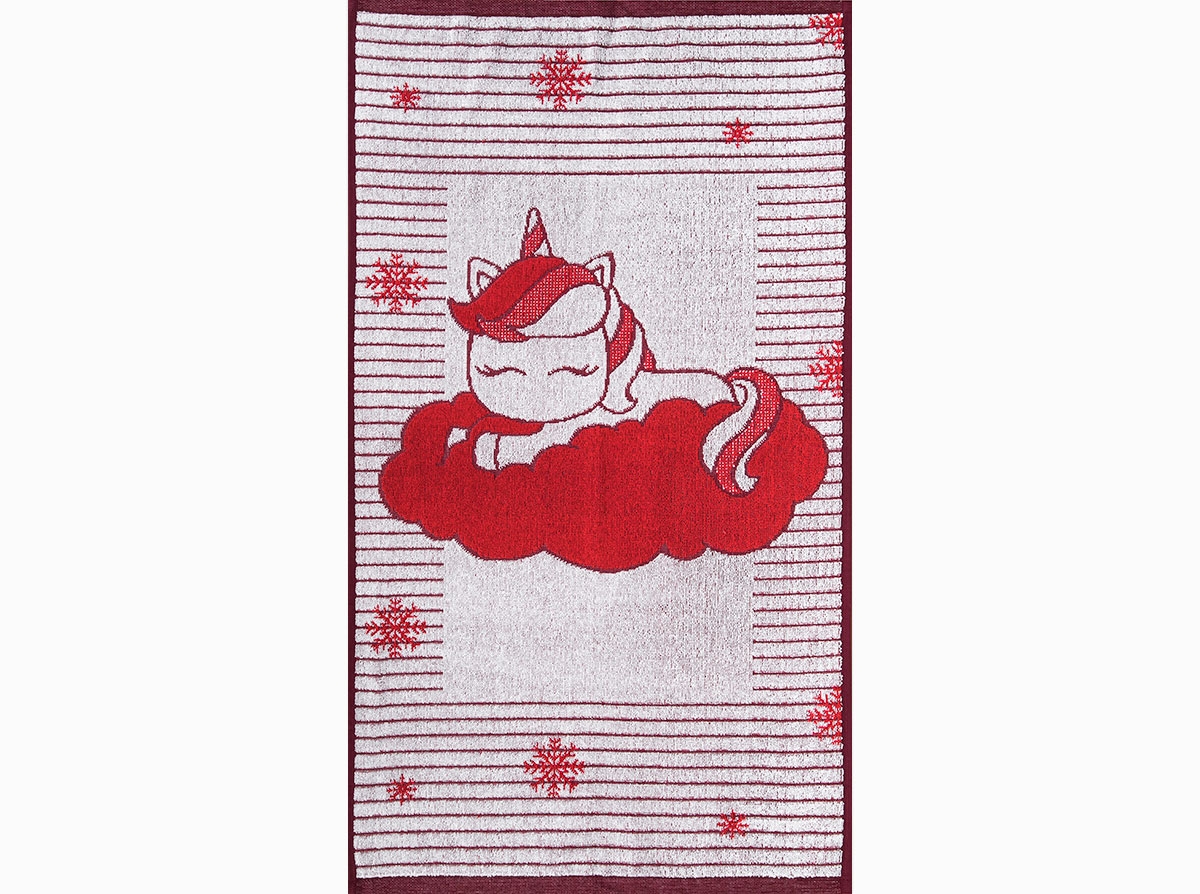 Полотенце махровое 6с103.412ж1 Единорог на облаке(3-бело-кр.) 50х90см