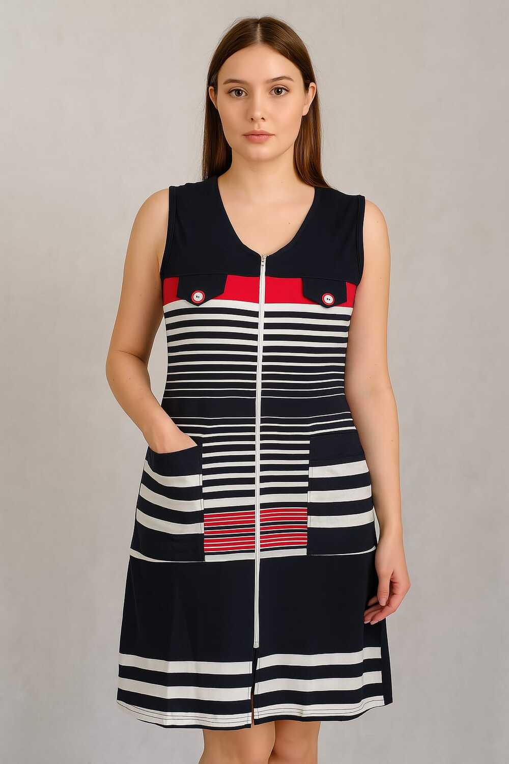 Халат женский без рукавов на молнии 303