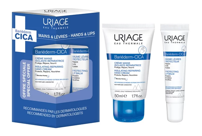 УРЬЯЖ НАБОР БАРЬЕДЕРМ-ЦИКА ИЗОЛИРУЮЩИЙ ВОССТАНАВЛИВАЮЩИЙ КРЕМ ДЛЯ РУК Тюбик 50 мл + БАРЬЕДЕРМ-ЦИКА ЗАЩИЩАЮЩИЙ БАЛЬЗАМ ДЛЯ ГУБ Тюбик 15 мл