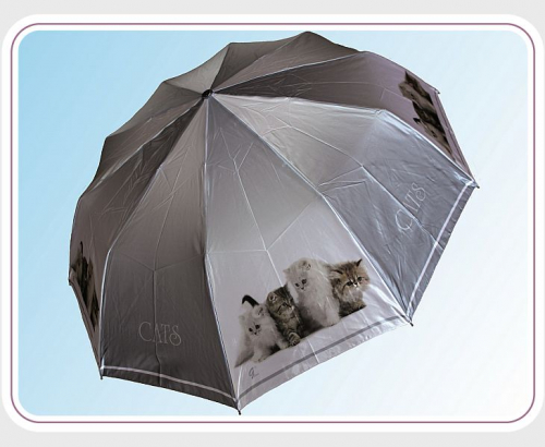 Зонты сатин лёгкие в 3 сложения
