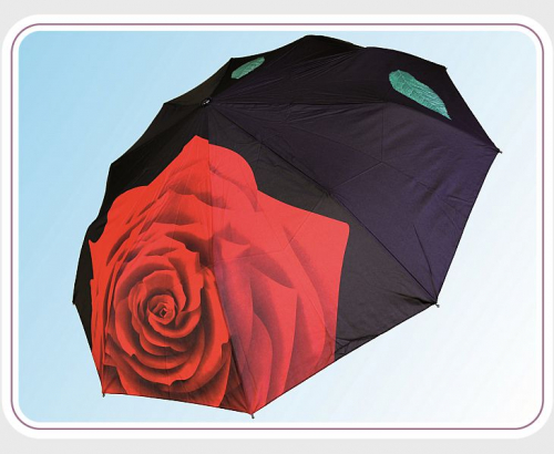 Зонты полиэстер с 10-ю спицами в 3 сложения