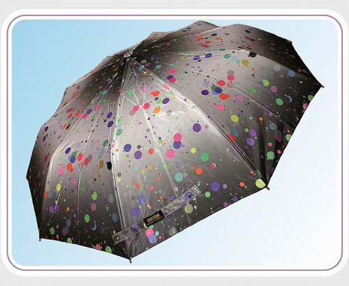 Зонты сатин с 10-ю спицами в 3 сложения
