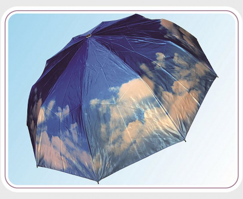 Зонты сатин лёгкие в 3 сложения