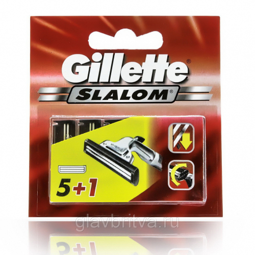 Кассета для станка для бритья Жиллетт SLALOM, 5+1 шт. (Старый дизайн),
