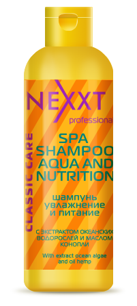 Шампунь NEXXT professional CLASSIC care Увлажнение и Питание - SPA-SHAMPOO AQUA and NUTRITION, 1000 мл