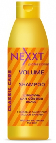 Шампунь для объема волос NEXXT professional CLASSIC care ― VOLUME SHAMPOO, 1000 мл  С пивом и эликсиром плодов баобаба