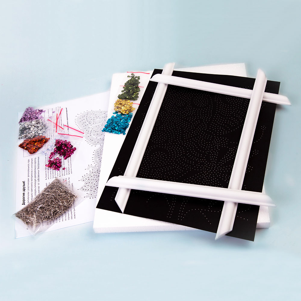 АКЦИЯ! Мозайка из пайеток Метрика для девочки