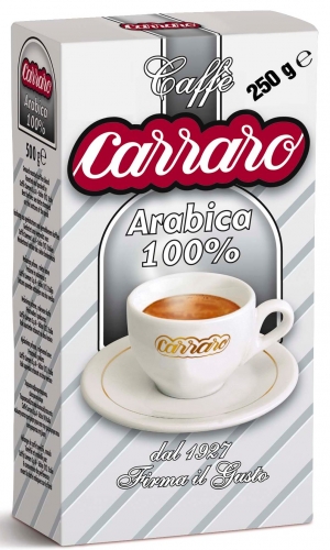 КОФЕ МОЛОТЫЙ CARRARO ARABICA 100% (КАРРАРО 100% АРАБИКА) 250Г.