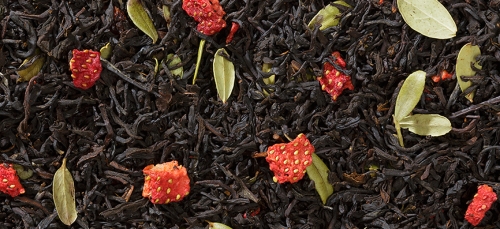 Клубника со взбитыми сливками               Смесь индийского черного чая, ягод клубники и  листьев брусники
