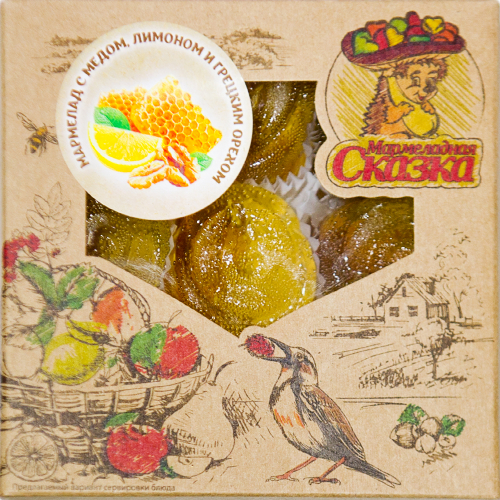 ХИТ! Мармелад желейный: Здоровье - мед.лимон,грецкий орех, 300гр